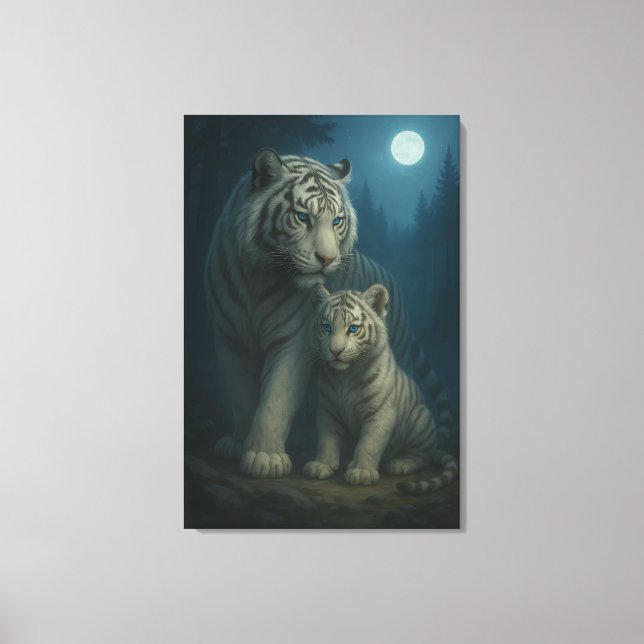 White Tiger – Guardian of Light – ManJiangHong Art Canvastryck (Framsida)