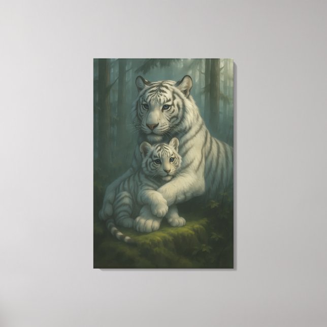 White Tiger – Guardian of Light – ManJiangHong Art Canvastryck (Framsida)