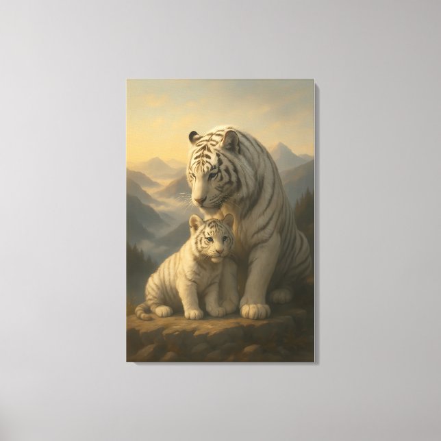 White Tiger – Guardian of Light – ManJiangHong Art Canvastryck (Framsida)