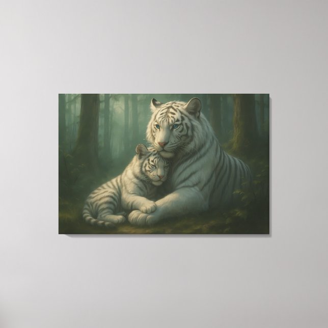 White Tiger – Guardian of Light – ManJiangHong Art Canvastryck (Framsida)