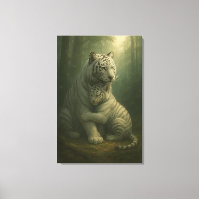 White Tiger – Guardian of Light – ManJiangHong Art Canvastryck (Framsida)