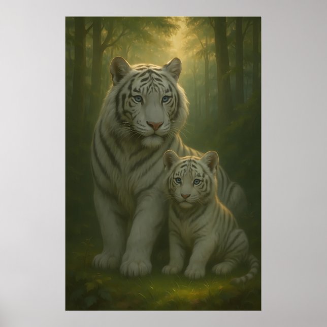 White Tiger – Guardian of Light – ManJiangHong Art Poster (Framsidan)
