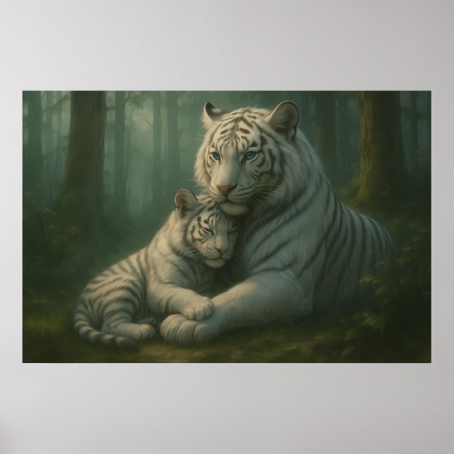 White Tiger – Guardian of Light – ManJiangHong Art Poster (Framsidan)
