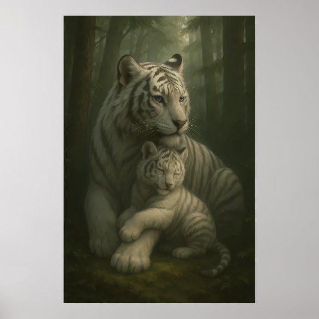 White Tiger – Guardian of Light – ManJiangHong Art Poster (Framsidan)