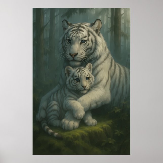 White Tiger – Guardian of Light – ManJiangHong Art Poster (Framsidan)