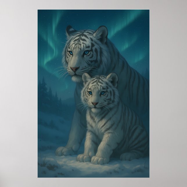 White Tiger – Guardian of Light – ManJiangHong Art Poster (Framsidan)