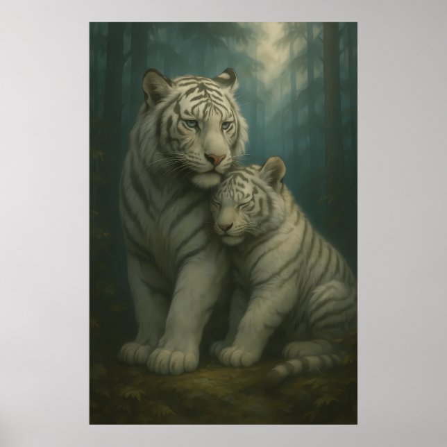 White Tiger – Guardian of Light – ManJiangHong Art Poster (Framsidan)