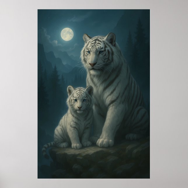 White Tiger – Guardian of Light – ManJiangHong Art Poster (Framsidan)