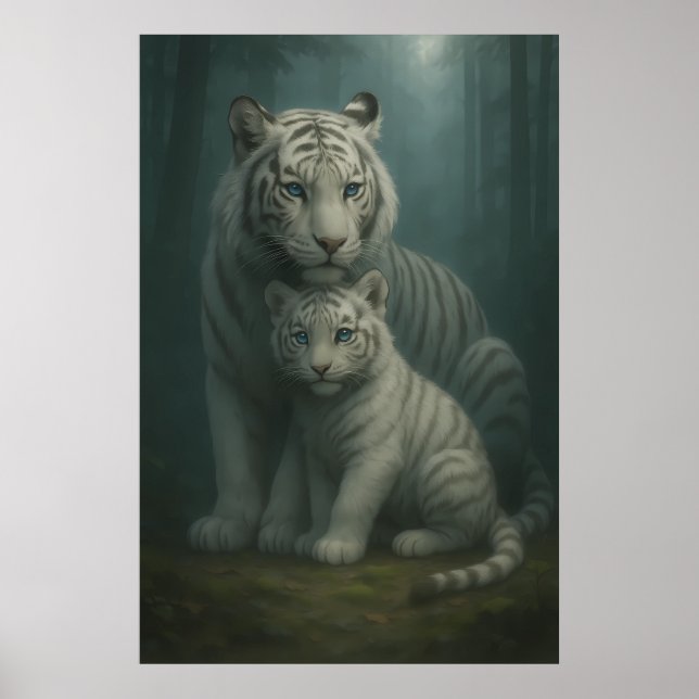 White Tiger – Guardian of Light – ManJiangHong Art Poster (Framsidan)