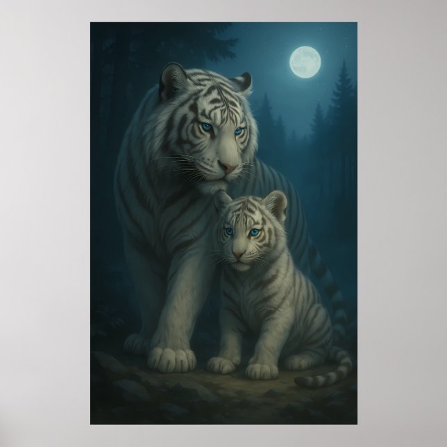 White Tiger – Guardian of Light – ManJiangHong Art Poster (Framsidan)
