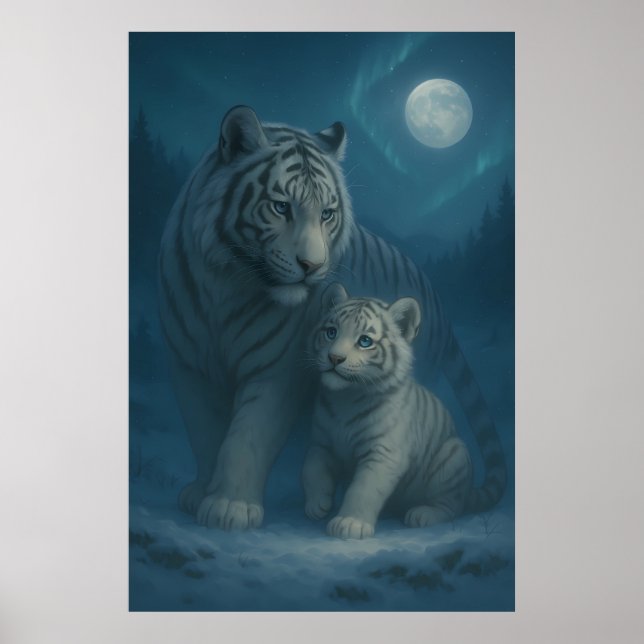 White Tiger – Guardian of Light – ManJiangHong Art Poster (Framsidan)