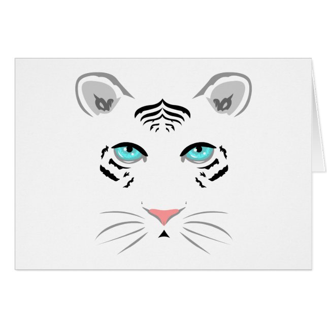 White Tiger Hälsningskort (Framsidan Horizontal)