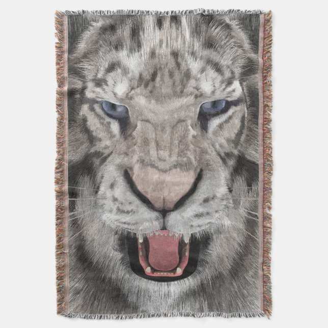 White Tiger Head  Filt (Framsidan Vertikal)