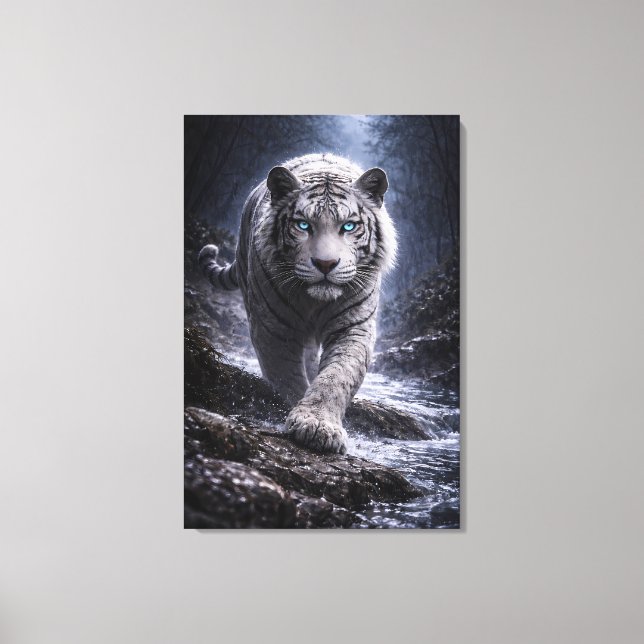 White Tiger in Motion – ManJiangHong Art Series Canvastryck (Framsida)