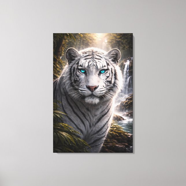 White Tiger in Motion – ManJiangHong Art Series Canvastryck (Framsida)