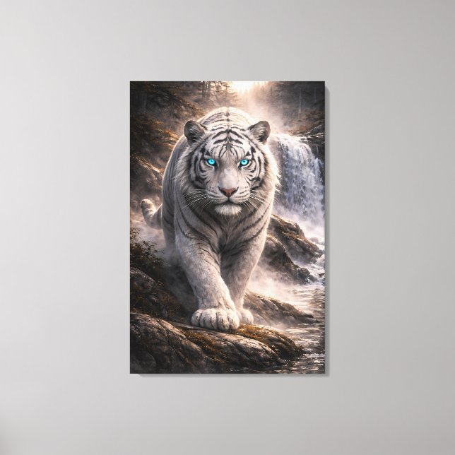 White Tiger in Motion – ManJiangHong Art Series Canvastryck (Framsida)