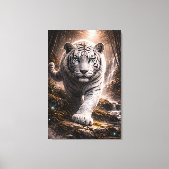 White Tiger in Motion – ManJiangHong Art Series Canvastryck (Framsida)