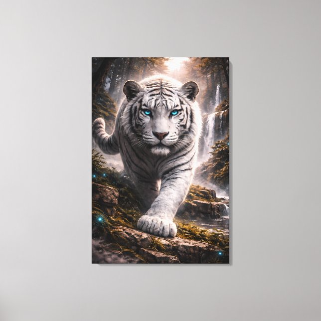 White Tiger in Motion – ManJiangHong Art Series Canvastryck (Framsida)
