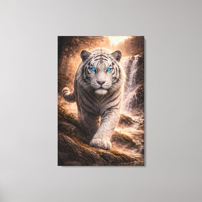 White Tiger in Motion – ManJiangHong Art Series Canvastryck (Framsida)