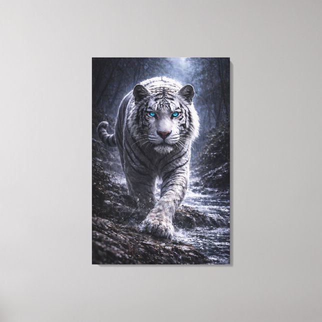 White Tiger in Motion – ManJiangHong Art Series Canvastryck (Framsida)