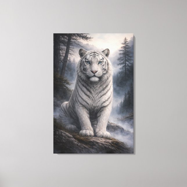 White Tiger in Motion – ManJiangHong Art Series Canvastryck (Framsida)