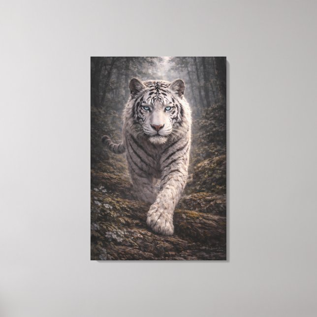 White Tiger in Motion – ManJiangHong Art Series Canvastryck (Framsida)