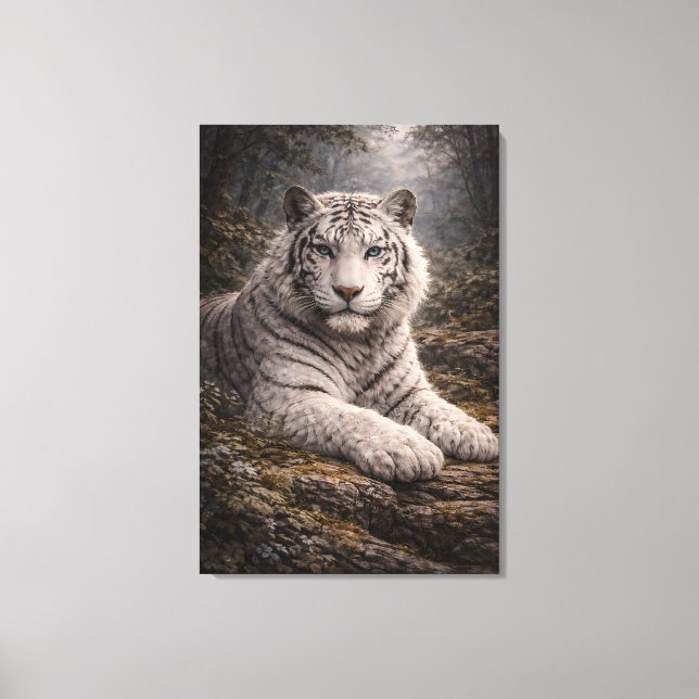 White Tiger in Motion – ManJiangHong Art Series Canvastryck (Framsida)