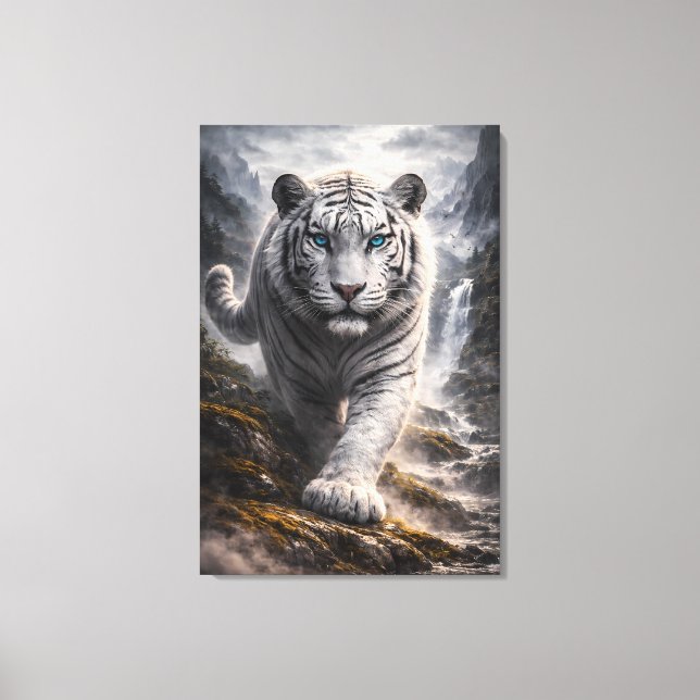 White Tiger in Motion – ManJiangHong Art Series Canvastryck (Framsida)