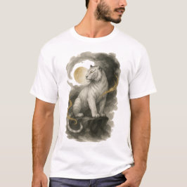 【White Tiger Japanese Ink Art T-Shirt】 T Shirt