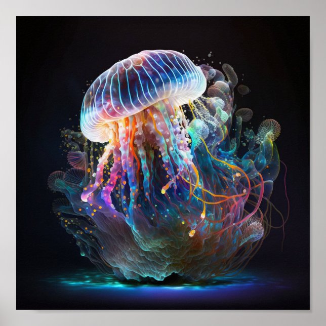 White Tiger Jellyfish Poster (Framsidan)