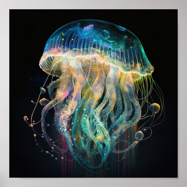 White Tiger Jellyfish Poster (Framsidan)