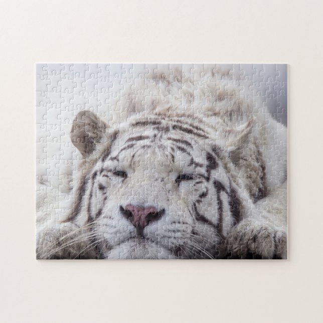 WHITE TIGER JIGSAW PUZZLE PUSSEL (Horisontell)