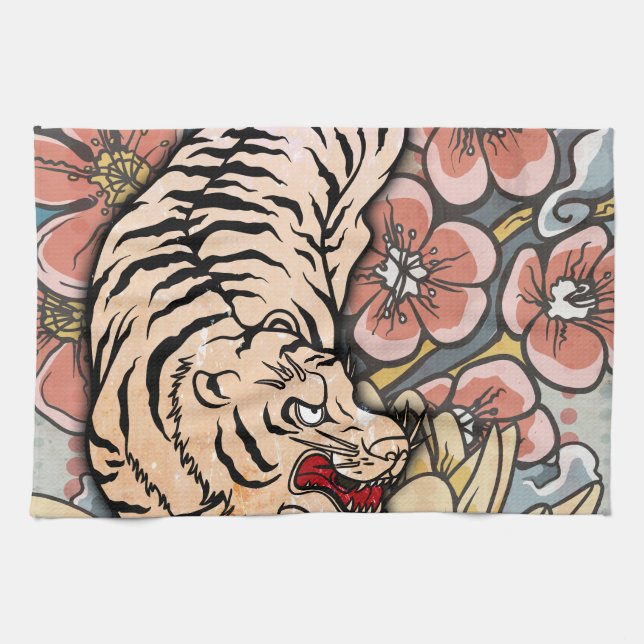 White Tiger Kökshandduk (Horisontell)