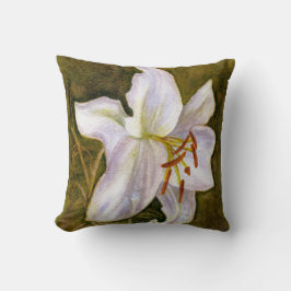 White Tiger Lily Blommar Kudde
