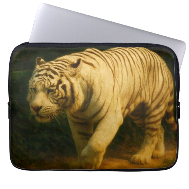 White Tiger Majesty - Stylized Wildlife Art Print Laptop Fodral (Framsidan)