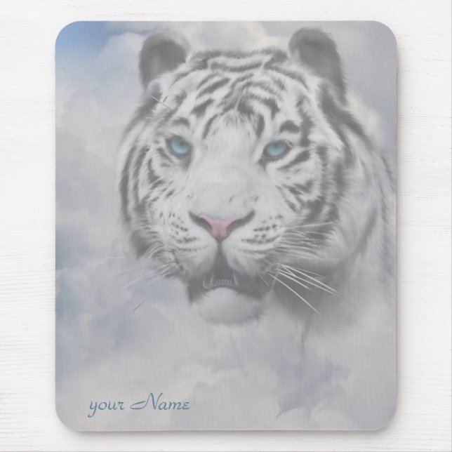 White Tiger Mousepad Musmatta (Framsidan)