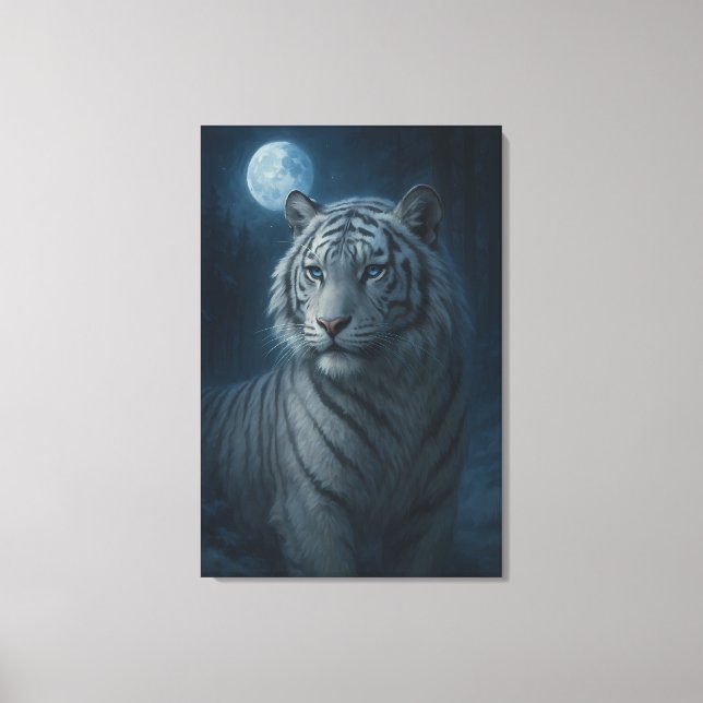 White Tiger – Mystical Fantasy Portrait – ManJiang Canvastryck (Framsida)