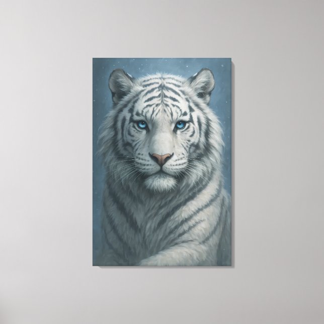 White Tiger – Mystical Fantasy Portrait – ManJiang Canvastryck (Framsida)
