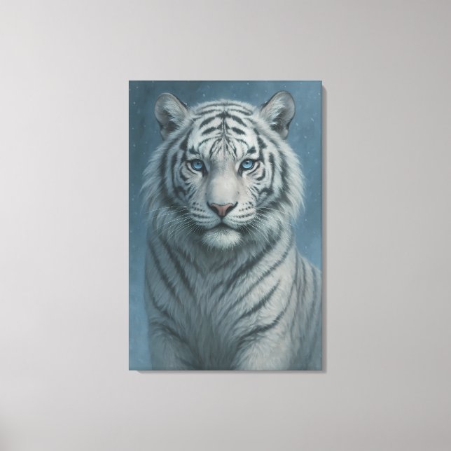 White Tiger – Mystical Fantasy Portrait – ManJiang Canvastryck (Framsida)