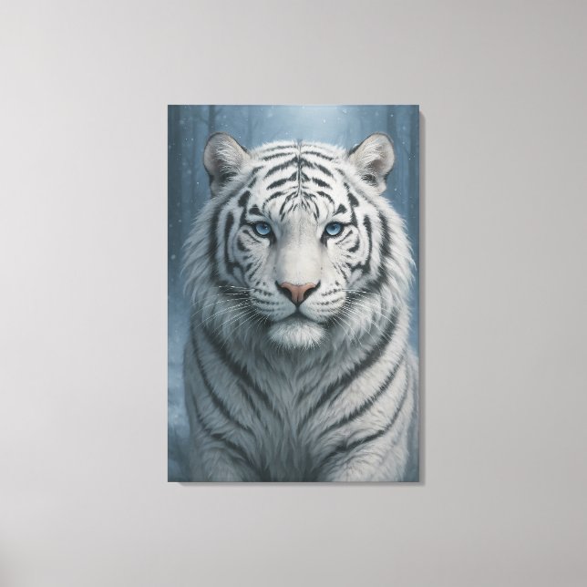 White Tiger – Mystical Fantasy Portrait – ManJiang Canvastryck (Framsida)