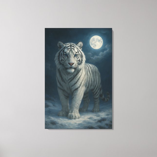 White Tiger – Mystical Fantasy Portrait – ManJiang Canvastryck (Framsida)