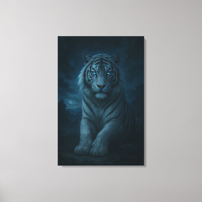 White Tiger – Mystical Fantasy Portrait – ManJiang Canvastryck (Framsida)