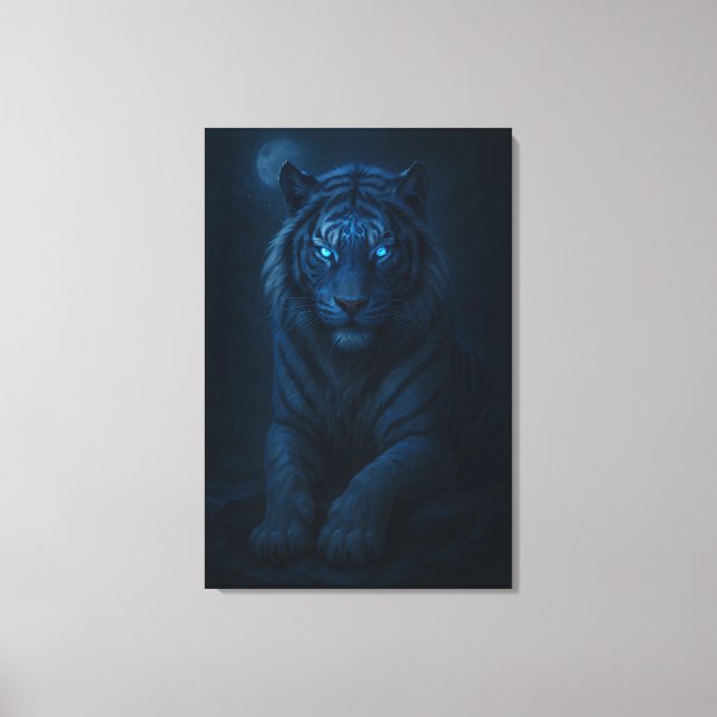 White Tiger – Mystical Fantasy Portrait – ManJiang Canvastryck (Framsida)