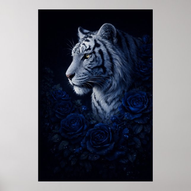 White Tiger Portrait – Calm Power and Silent Gaze Poster (Framsidan)