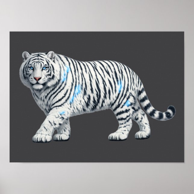 White Tiger Poster Print or Digital Download Art (Framsidan)