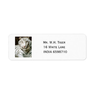 White Tiger Returadress Etikett