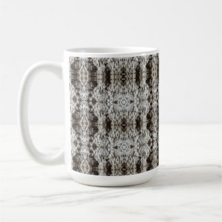 White Tiger Tree Bark Patterned Kaffemugg