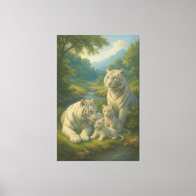White Tiger • Valley Dawn Family | ManJiangHong Fi Canvastryck (Framsida)
