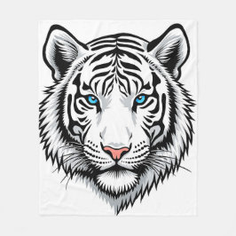 White tiger with blue eyes fleecefilt