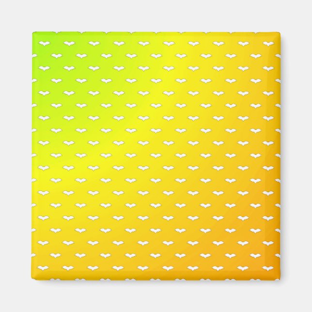 White Tiny Fladdermus Gult Magnet (Framsidan)